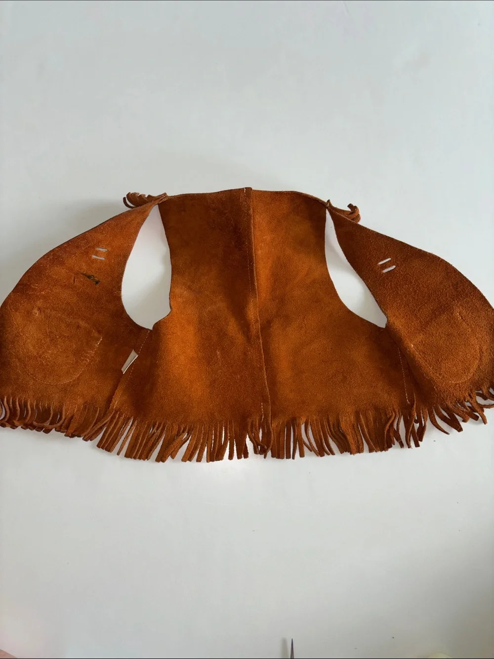 Vintage Sears Kids Suede western Fringe Vest in Rust